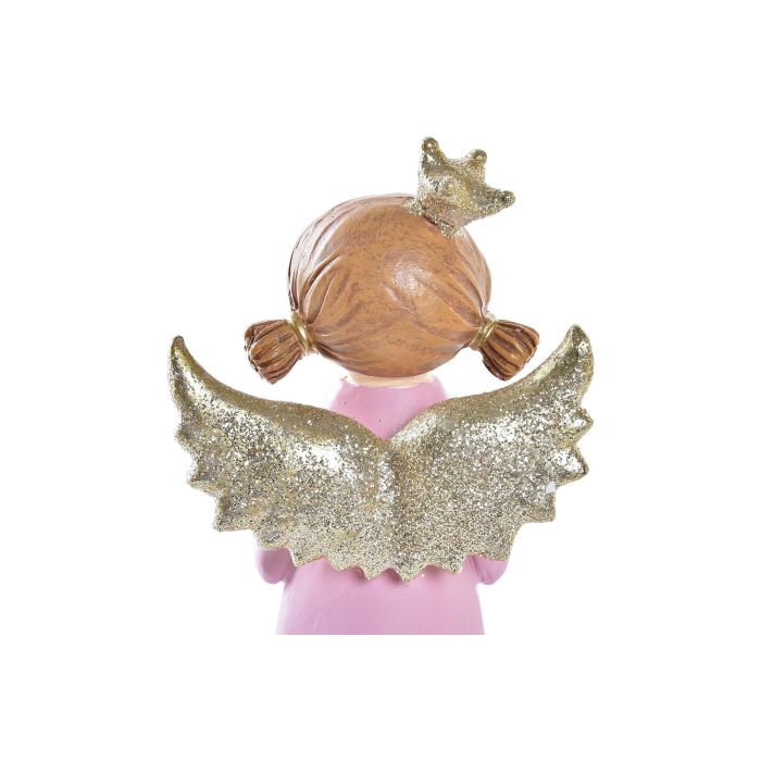 Figura Navidad Fantasia DKD Home Decor Rosa Blanco 5 x 14 x 7 cm (2 Unidades) 1