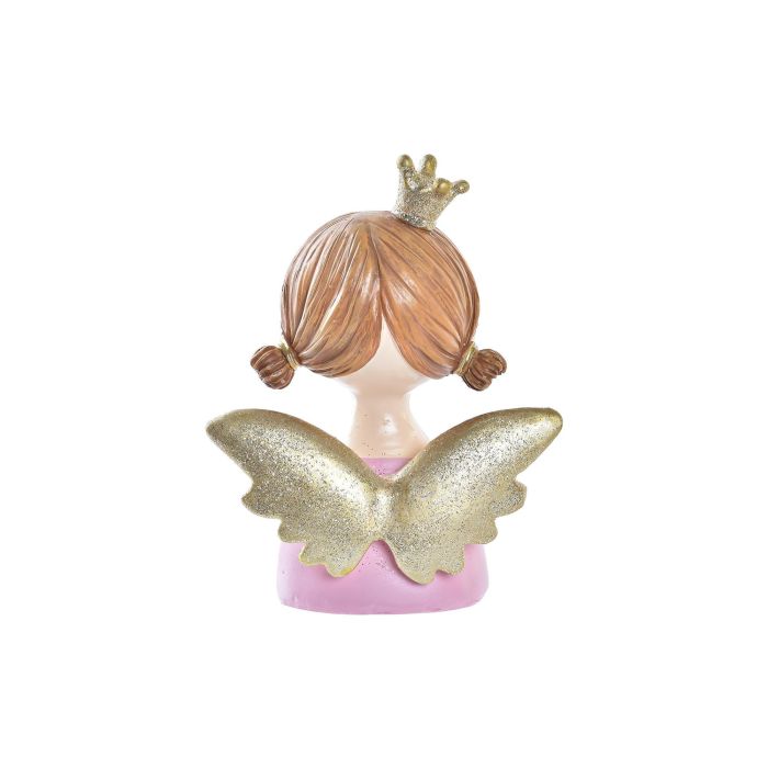 Figura Navidad Fantasia DKD Home Decor Rosa Blanco 5 x 12 x 9 cm (2 Unidades) 2