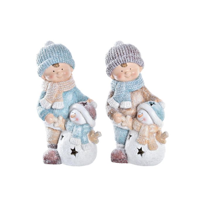 Figura Navidad Moderna DKD Home Decor Azul Lila 19.5 x 42 x 26 cm