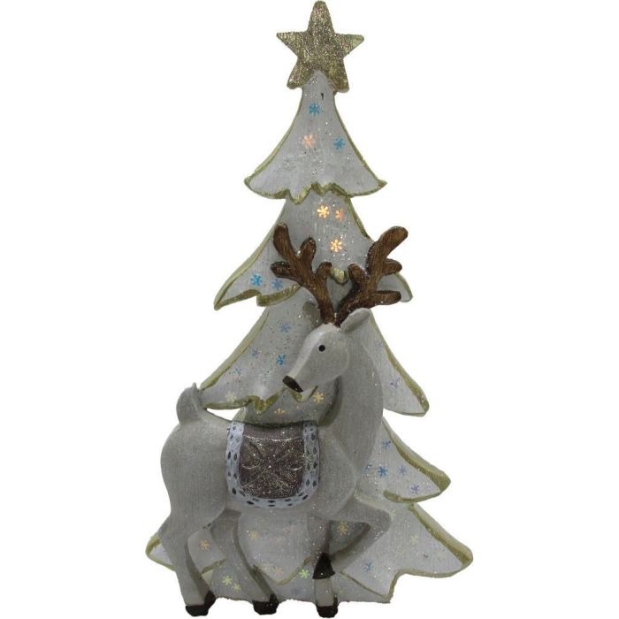 Figura Navidad Moderna DKD Home Decor Blanco Dorado 6 x 25 x 15 cm