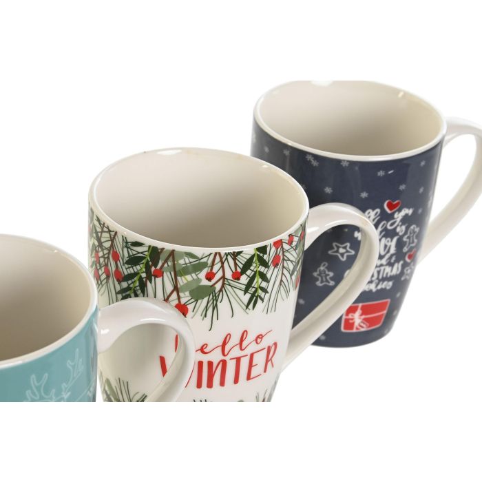 Mug DKD Home Decor Multicolor 8.5 x 10.3 x 8.5 cm (6 Unidades) 1