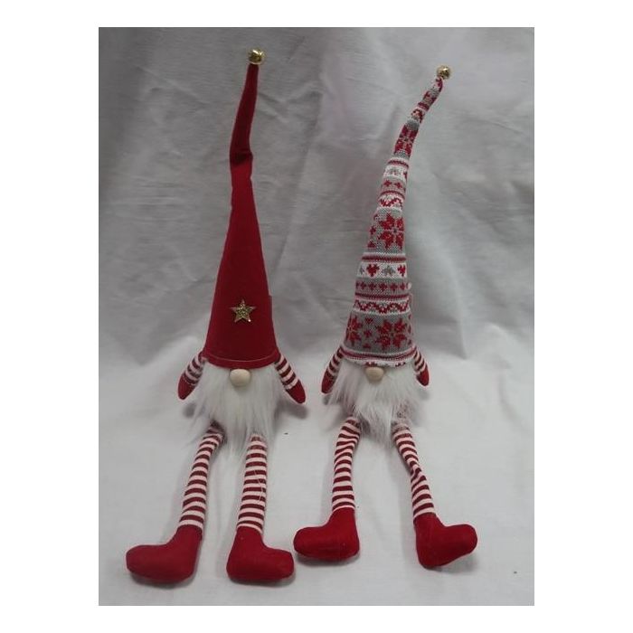 Figura Navidad Tradicional DKD Home Decor Rojo Blanco 7 x 57 x 10 cm (2 Unidades)