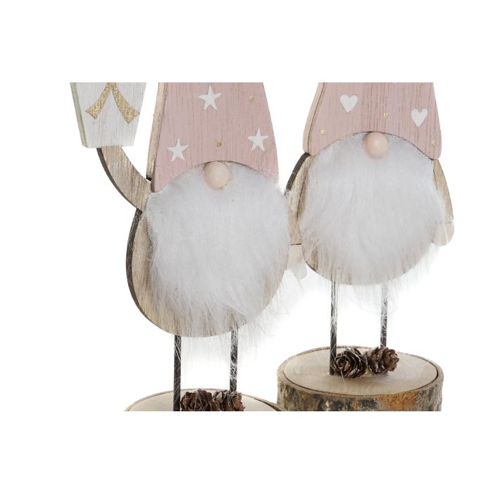 Figura Navidad Fantasia DKD Home Decor Rosa Palo Natural 8 x 23.5 x 10 cm (2 Unidades) 1