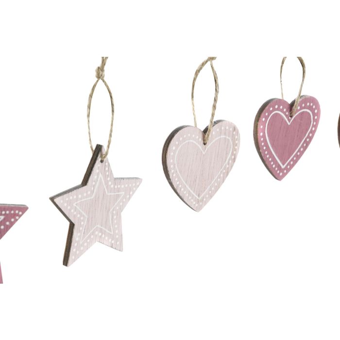 Decoracion Colgante Navidad Fantasia DKD Home Decor Rosa Palo Rosa 1 x 6.5 x 6.5 cm Set de 9 (3 Unidades) 2