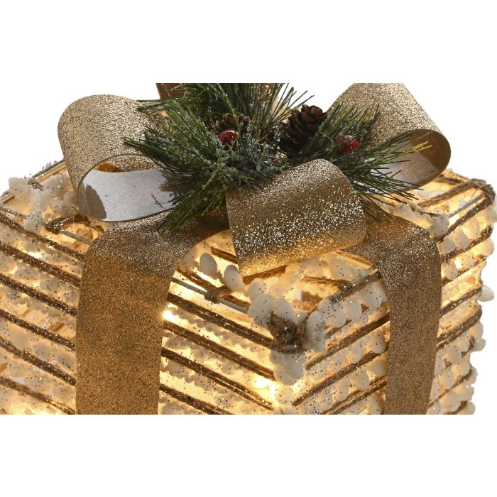 Regalo Navidad Moderna DKD Home Decor Blanco Dorado 25 x 25 x 25 cm Set de 3 1