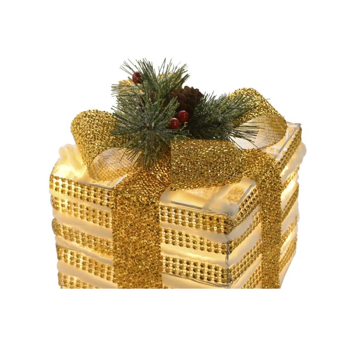 Regalo Navidad Moderna DKD Home Decor Dorado Blanco 25 x 25 x 25 cm Set de 3 1