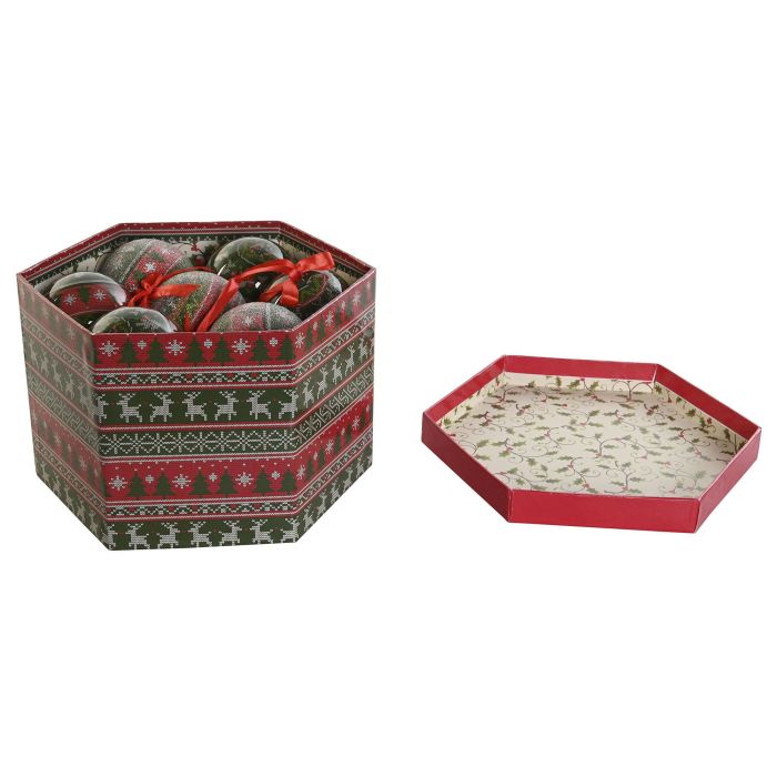 Bola Decoracion Navidad Tradicional DKD Home Decor Verde Rojo 25 x 16 x 25 cm Set de 14 1