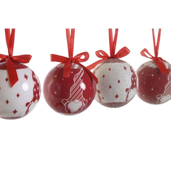 Bola Decoracion Navidad Tradicional DKD Home Decor Rojo Blanco 25 x 16 x 25 cm Set de 14 2