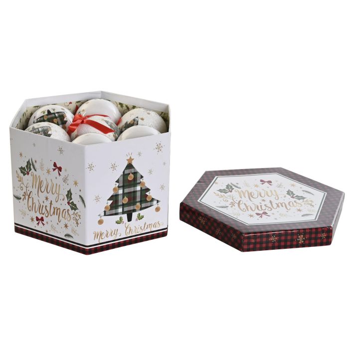 Bola Decoracion Navidad Alpina DKD Home Decor Blanco Verde 25 x 16 x 25 cm Set de 14 1