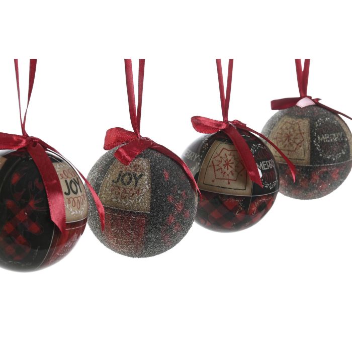 Bola Decoracion Navidad Alpina DKD Home Decor Rojo Negro 25 x 16 x 25 cm Set de 14 2