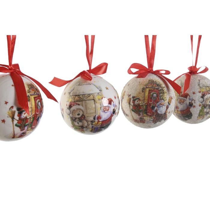 Bola Decoracion Navidad Tradicional DKD Home Decor Rojo Blanco 25 x 16 x 25 cm Set de 14 2