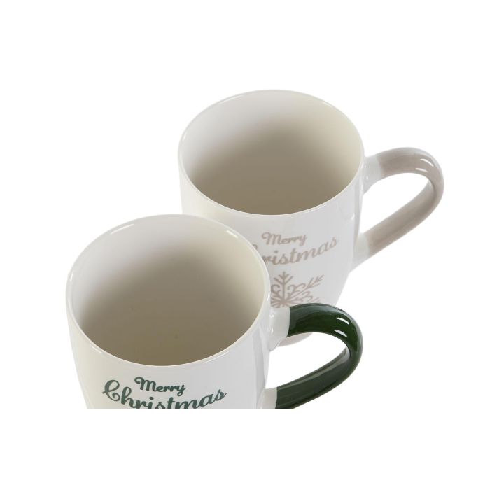 Mug Navidad Tradicional DKD Home Decor Rojo Verde 8 x 10 x 12 cm Set de 4 2