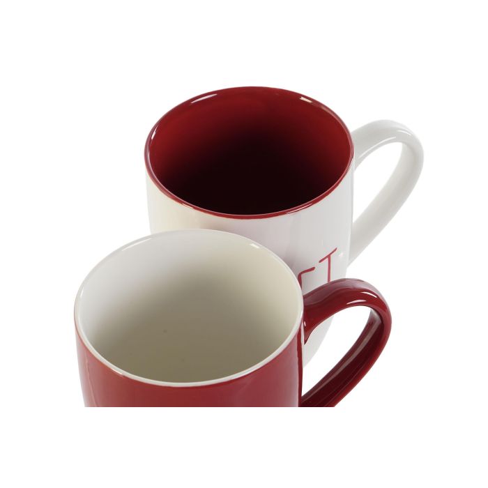 Mug Navidad Tradicional DKD Home Decor Rojo Blanco 8 x 10 x 12 cm Set de 4 2