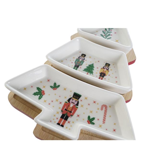 Aperitivo Navidad Tradicional DKD Home Decor Blanco Rojo 27 x 1 x 20 cm Set de 4 1