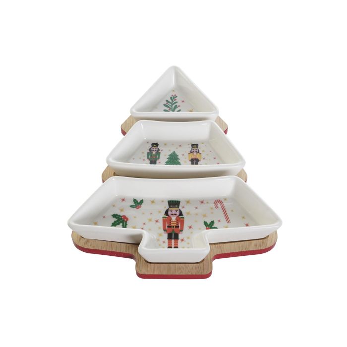 Aperitivo Navidad Tradicional DKD Home Decor Blanco Rojo 27 x 1 x 20 cm Set de 4 3