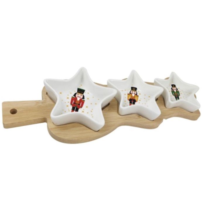 Aperitivo Navidad Tradicional DKD Home Decor Blanco Multicolor 12 x 1 x 25.5 cm Set de 4