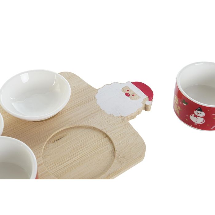 Tabla Aperitivo Navidad Tradicional DKD Home Decor Blanco Rojo 15 x 1 x 33 cm Set de 7 1