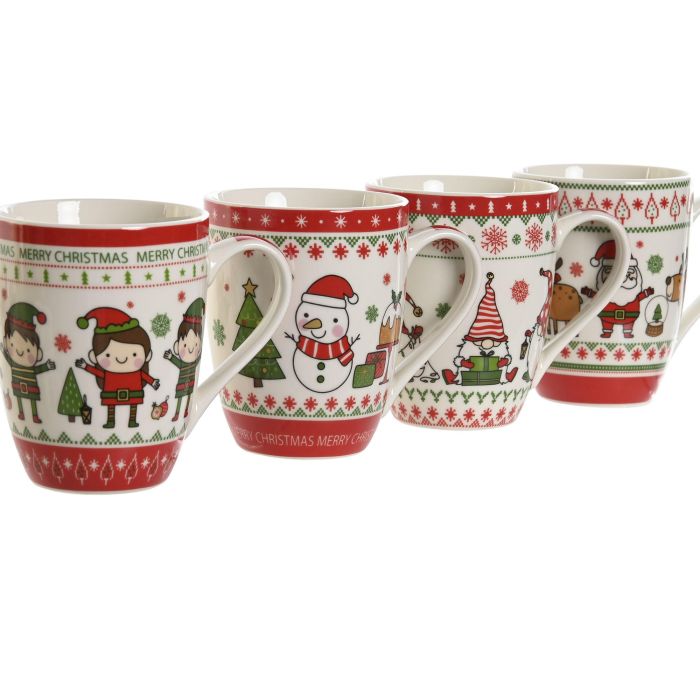 Mug Navidad Fantasia DKD Home Decor Multicolor 8 x 10.5 x 12 cm (12 Unidades) 1