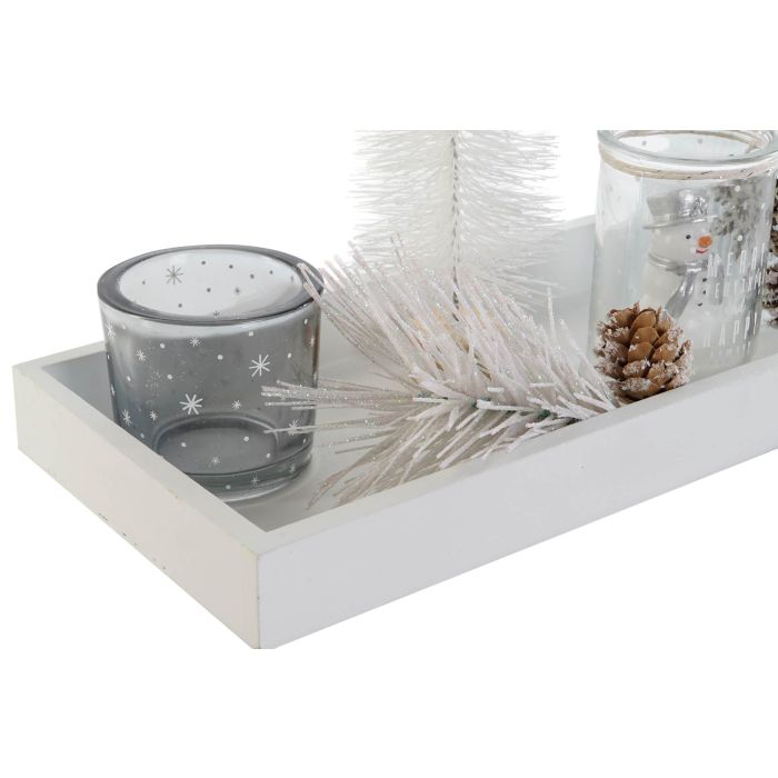 Portavela DKD Home Decor Blanco 14 x 3 x 40 cm Set de 8 1