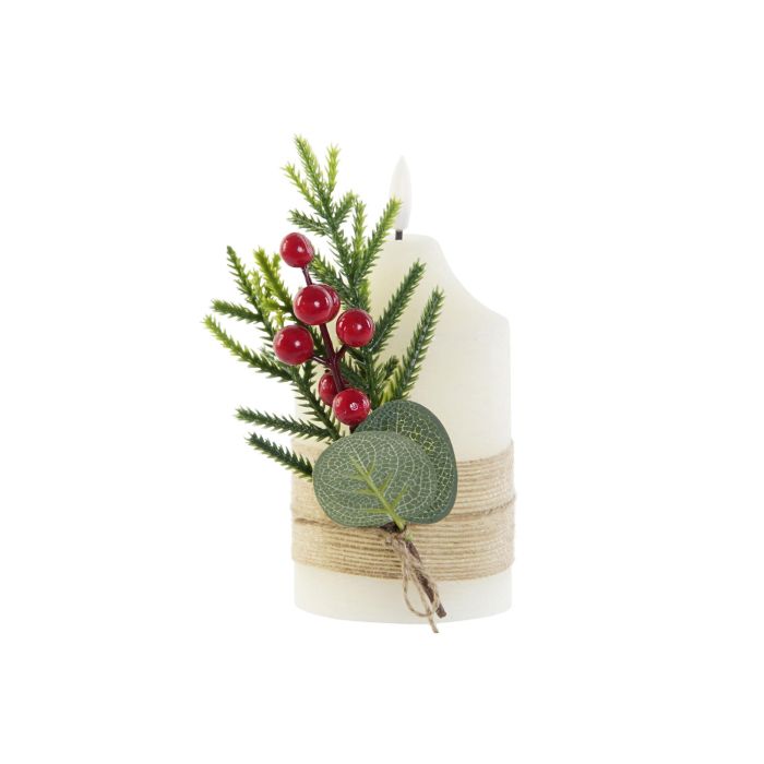 Vela Led Navidad Alpina DKD Home Decor Blanco 7 x 12 x 7 cm 3