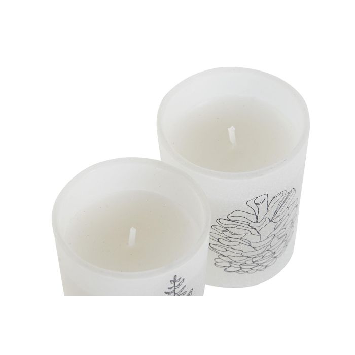 Vela Navidad Alpina DKD Home Decor Blanco 5 x 6 x 5 cm Set de 3 4