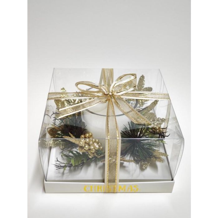 Vela Navidad Moderna DKD Home Decor Dorado Plateado 15 x 5 x 15 cm (2 Unidades)