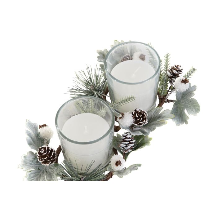 Vela Navidad Moderna DKD Home Decor Blanco 10 x 7 x 10 cm Set de 2 2