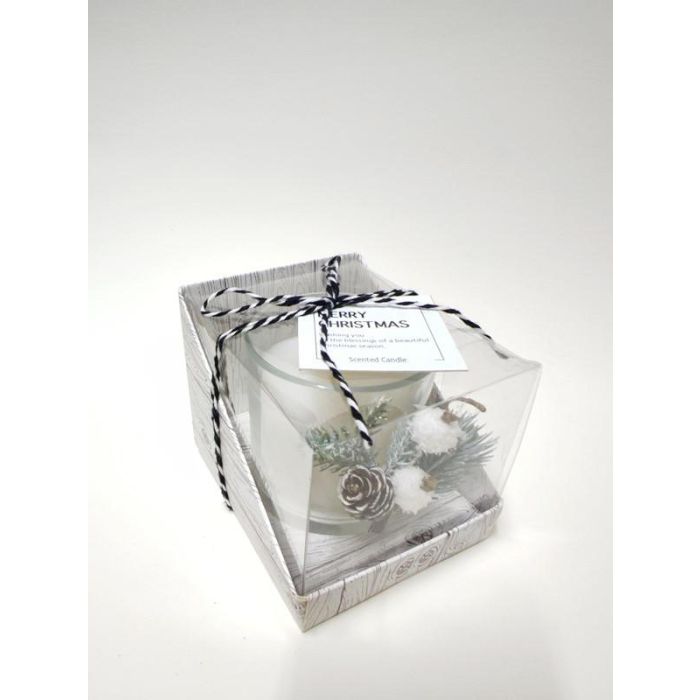 Vela Navidad Moderna DKD Home Decor Blanco 8.5 x 8.5 x 10.5 cm