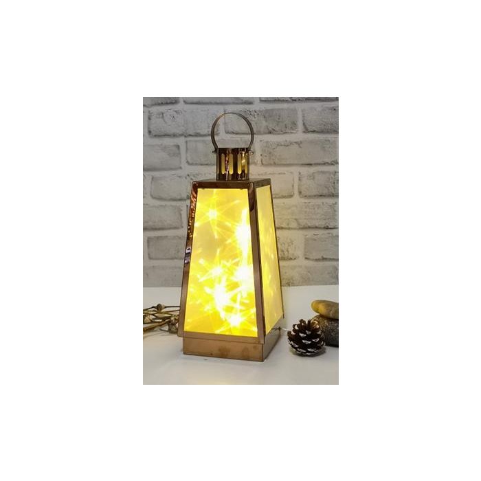 Farola Navidad Moderna DKD Home Decor Dorado 14 x 31.5 x 15 cm