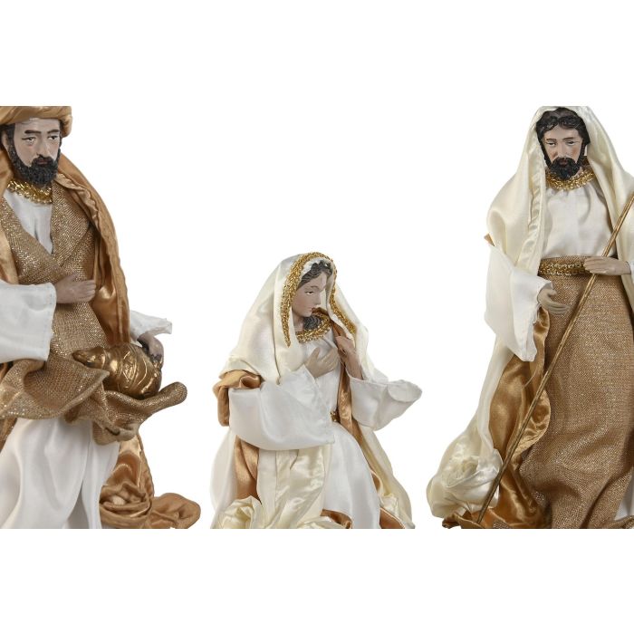 Nacimiento Navidad Moderna DKD Home Decor Blanco Dorado 15 x 30 x 20 cm Set de 9 1