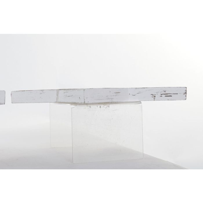 DKD Home Decor Centro de Mesa Shabby Blanco Madera Set de 3 Piezas 54 x 3 x 57 cm 2