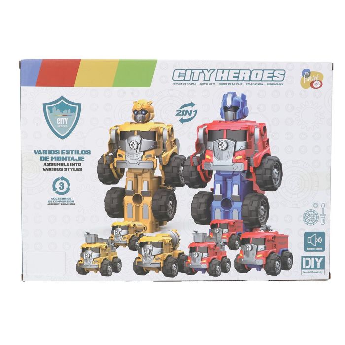 Robot Armable Rojo 3En1 27 Pzas T01026 4