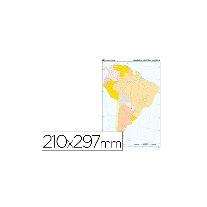 Teide Mapa Mudo Color Din A4 América Del Sur Político 0 Teide Mapa Mudo Color Din A4 América Del Sur Político 0