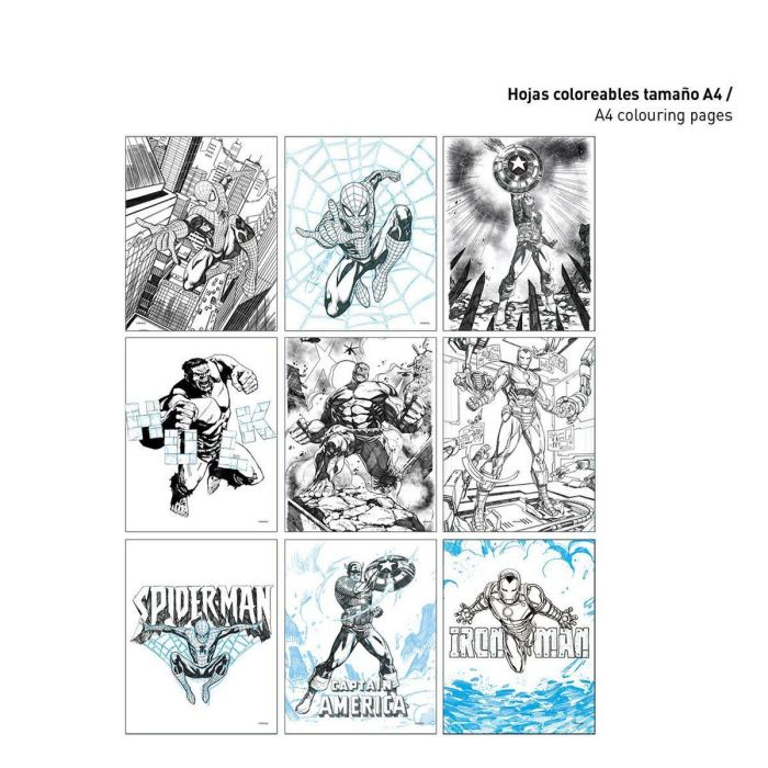 Set de papelería coloreable avengers 5 Set de papelería coloreable avengers 5