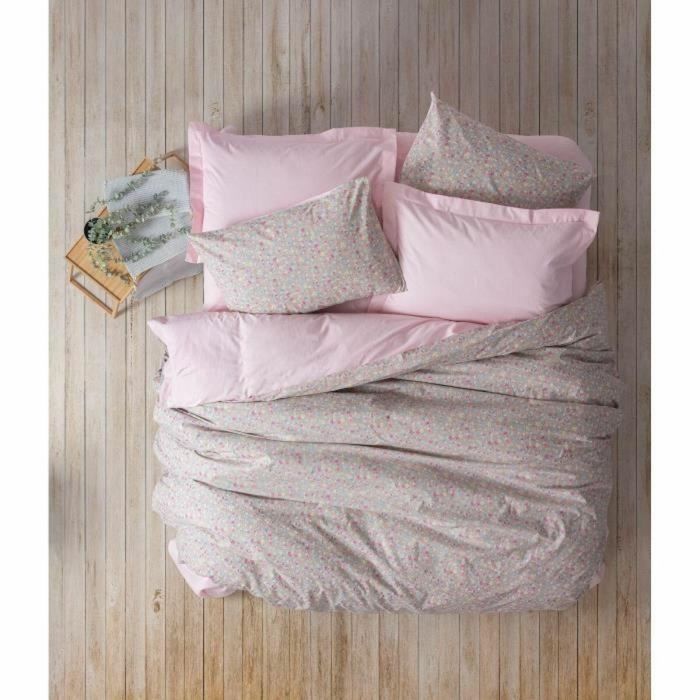Juego de Cama 220x240 cm y Fundas Almohada 60x60 cm - 100% Algodón - Rosa - ASI8683342983372