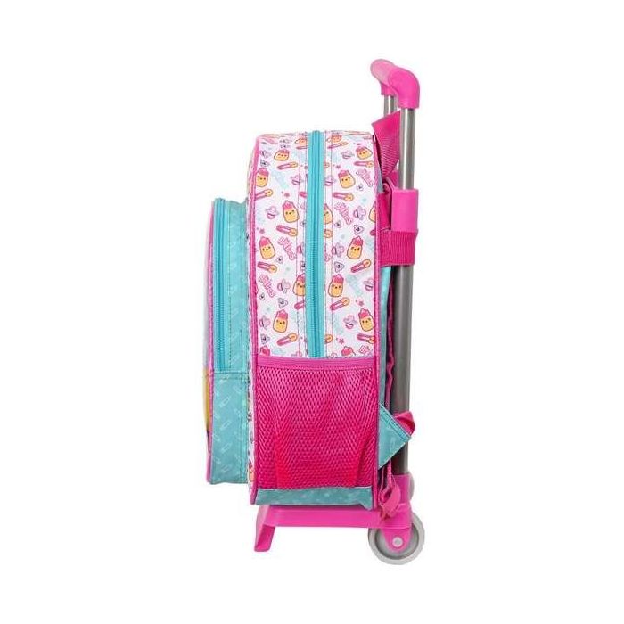 Mochila Escolar con Ruedas The Bellies 26 x 34 x 11 cm Morado Turquesa Blanco 4