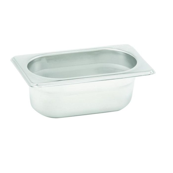 DBMARK - GNP19065 - Cubeta GN 1/9 de acero inoxidable. Tamaño 10,8 x 17,6 cm. Profundidad 6,5 cm. Capacidad 0,6 L. - Venta 1 unidad