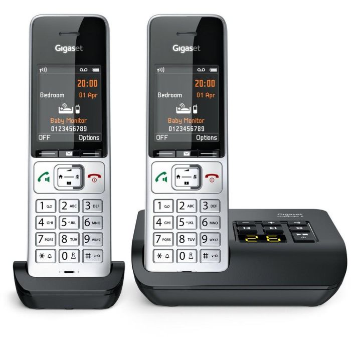 Gigaset COMFORT 500A duo Teléfono DECT/analógico con contestador automático, manos libres e identificador de llamadas, Negro/Plata 18
