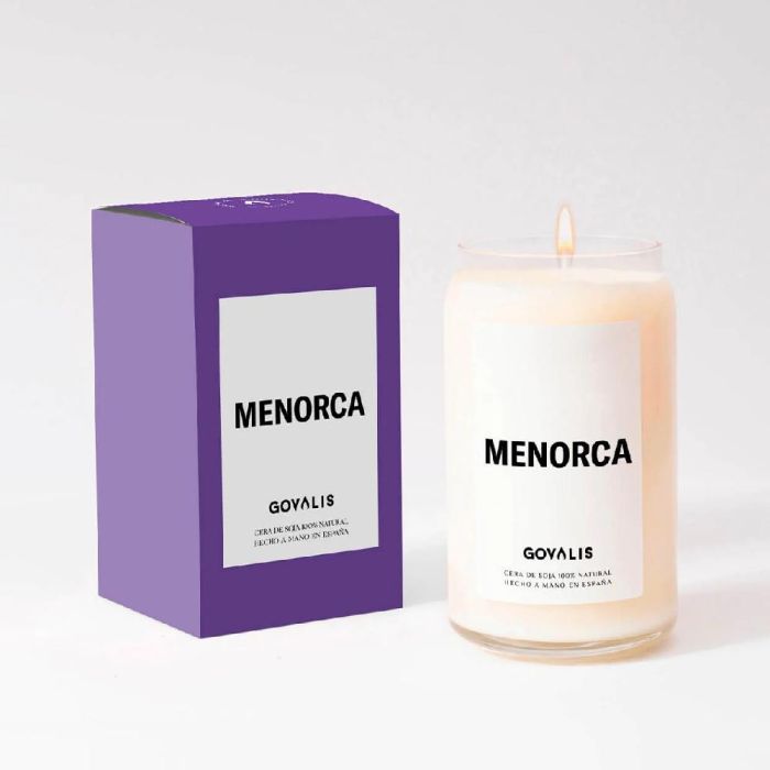 Govalis Vela aromática Menorca 500 gr para el hogar - Con fragancia evocadora de cítricos, notas marinas y florales para la calma y decoración.