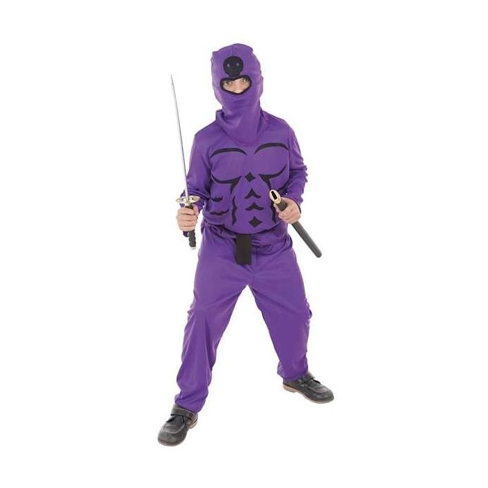 Disfraz infantil ninja lila t-m 7-9 años