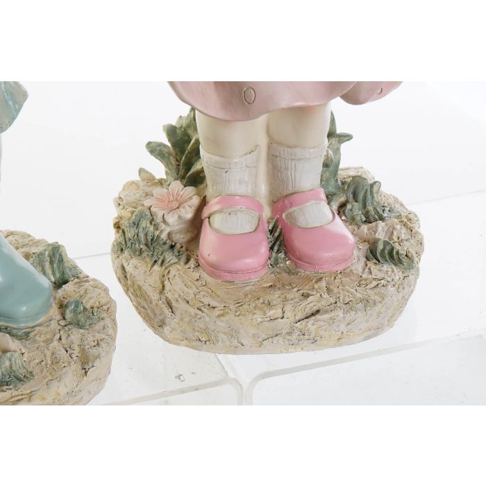 DKD Home Decor Figura Shabby Rosa Azul Resina 28 x 20 x 48.5 cm (2 Unidades) DKD Home Decor Figura Shabby Rosa Azul Resina 28 x 20 x 48.5 cm (2 Unidades)