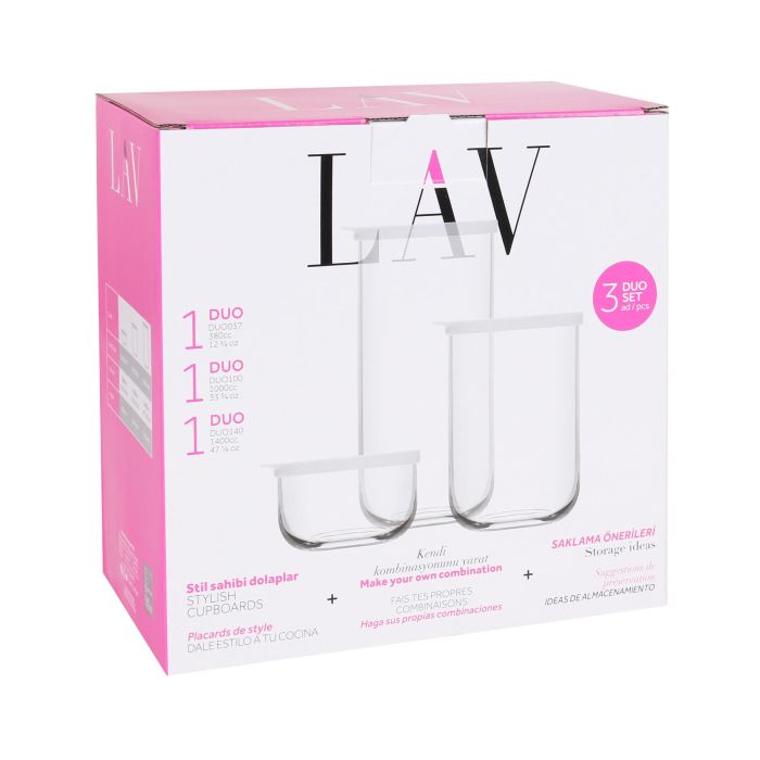 Lav Set 3 Botes con Tapa - 380 cc, 1L y 1.4L - Colección Duo (6 Cajas) 11