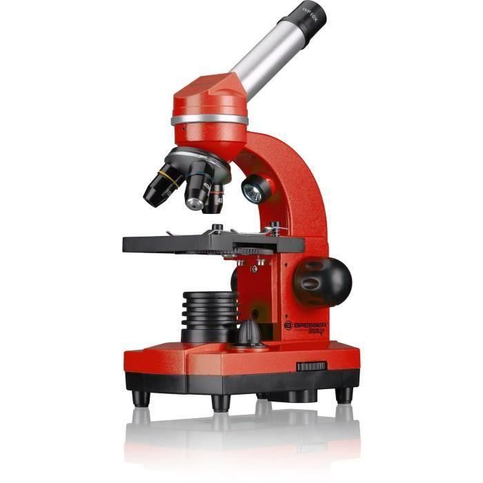 Microscopio para estudiantes BIOLUX SEL - BRESSER JUNIOR - aumento 40x-1600x - kit de experimentación - rojo 3 Microscopio para estudiantes BIOLUX SEL - BRESSER JUNIOR - aumento 40x-1600x - kit de experimentación - rojo 3