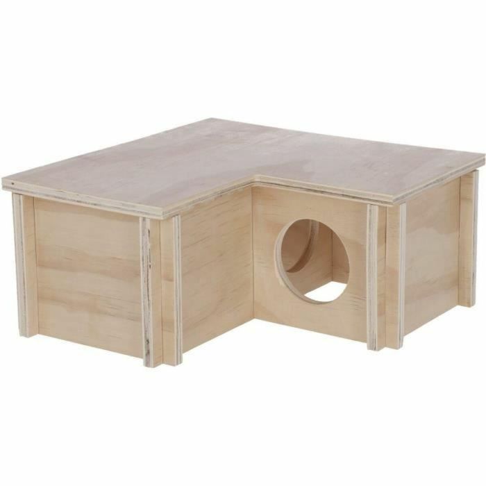 Kerbl Refugio para Pequeños Roedores KER1707492813677 Beige de 3 Cámaras con Techo Desmontable y Fácil Montaje