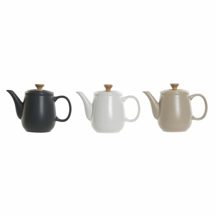 Tetera Scandi DKD Home Decor Beige Gris Oscuro 12 x 16.5 x 23 cm (3 Unidades) Tetera Scandi DKD Home Decor Beige Gris Oscuro 12 x 16.5 x 23 cm (3 Unidades)