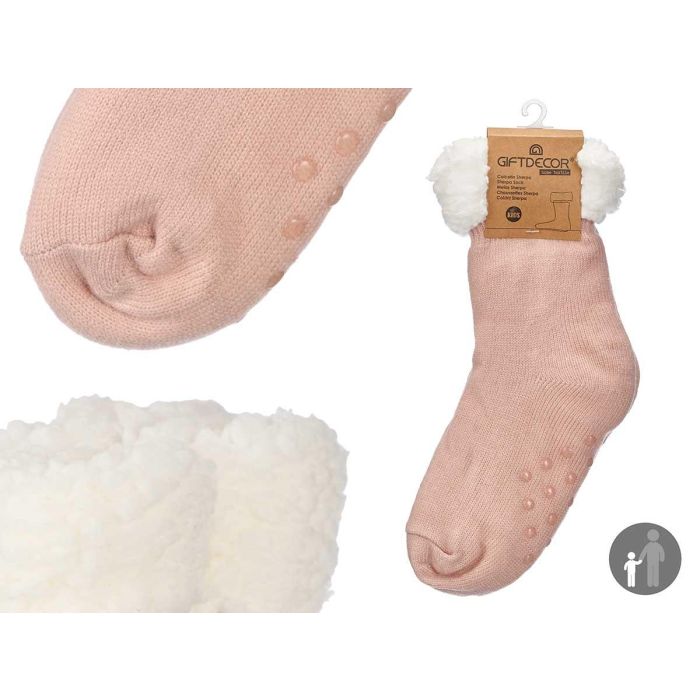 Calcetin Sherpa Infantil Rosa Palo Giftdecor 15X30CM (12 Unidades) Calcetin Sherpa Infantil Rosa Palo Giftdecor 15X30CM (12 Unidades)