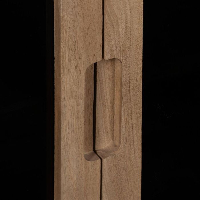 Mueble Auxiliar BURNIE Negro Natural Cristal Madera de mango 81 x 41 x 83 cm