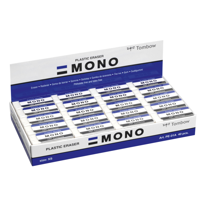 Tombow Goma de borrar PVC Mono XS, Borrado Premium Suave, Faja Protectora, Ideal Dibujantes Manga Cómics, Sin Ftalatos y Látex 3