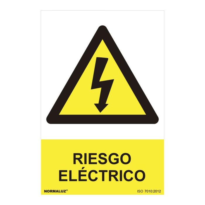 Normaluz Cartel de Peligro Riesgo Eléctrico PVC 0.7mm 30x40cm Amarillo/Negro