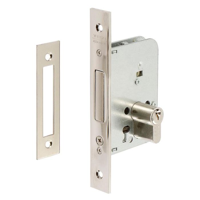 Tesa 2031/40/Hn Cerradura de Embutir para Puertas de Madera con Entrada 40mm, Cilindro Europerfil TE5, Niquelada y Reversible